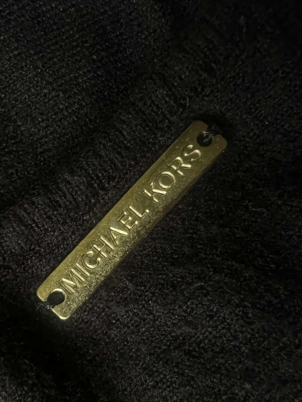 Michael Kors Black Crewneck Sweatshirt Gold Logo Plaque Size S